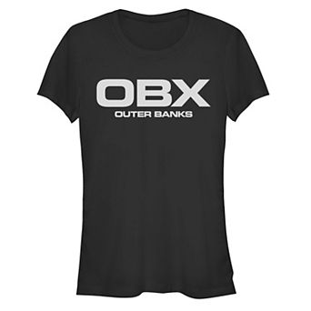 Juniors' Outer Banks OBX Logo Fitted Graphic Tee