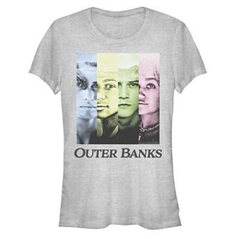 Juniors' Outer Banks Characters Color Block Fitted Graphic Tee