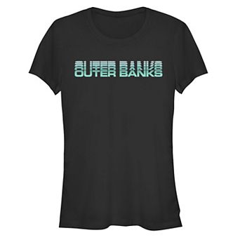 Juniors' Outer Banks Stacked Logo Fitted Graphic Tee