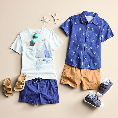 Toddler Boy Carter's Sailboat-Print Button-Front Shirt