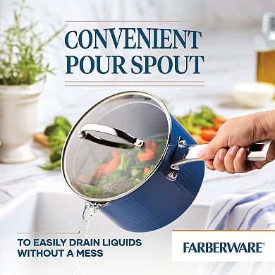 Farberware Style Nonstick Cookware Straining 3-Quart Saucepan