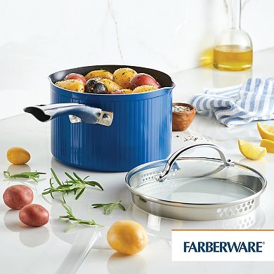 Farberware Style Nonstick Cookware Straining 3-Quart Saucepan