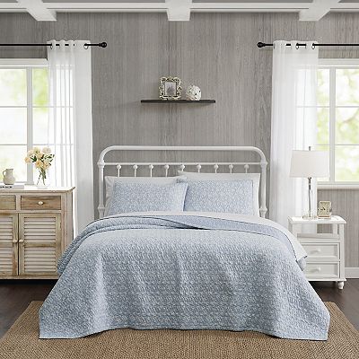 The Farmhouse by Rachel Ashwell Majesty Quilt Set - Blue/White - Full - Queen