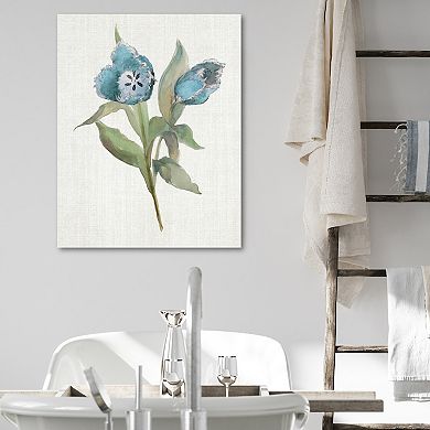 COURTSIDE MARKET Blue Tulip Picks I Canvas Wall Art