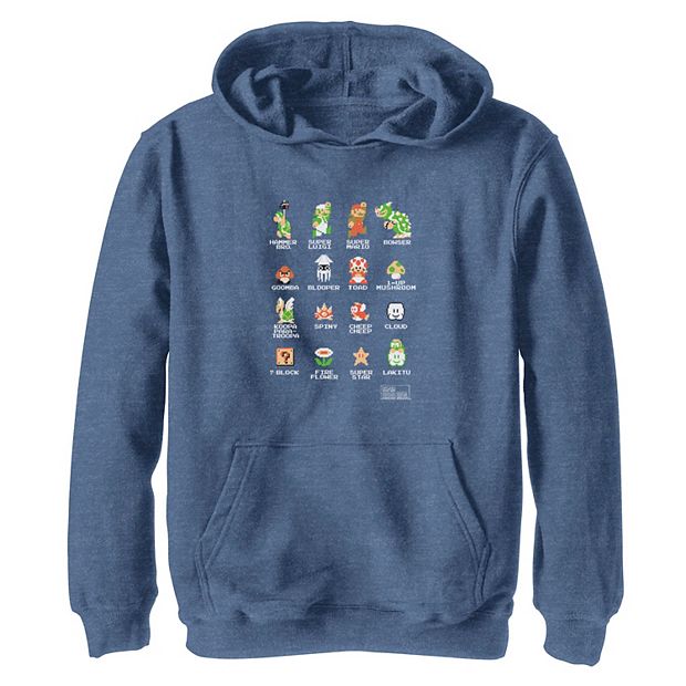 Boys 8 20 Nintendo Super Mario Bros Pixel Cast Hoodie