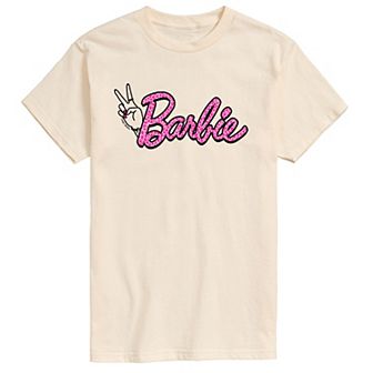 Men's Barbie Leopard Print Logo Graphic Tee