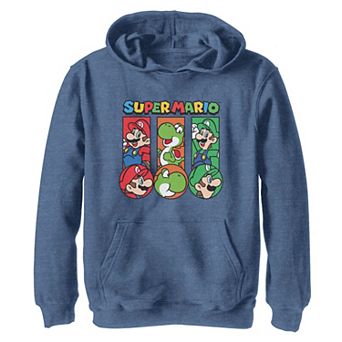 Boys 8-20 Nintendo Super Mario Group Shot Panels & Side Portrait Hoodie