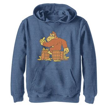 Boys 8-20 Nintendo Donkey Kong Eating Bananas On Barrel Hoodie