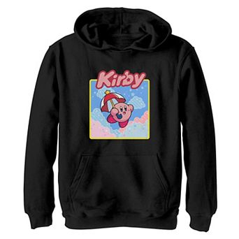 Boys 8-20 Nintendo Kirbi Flying With Umbrella Hoodie