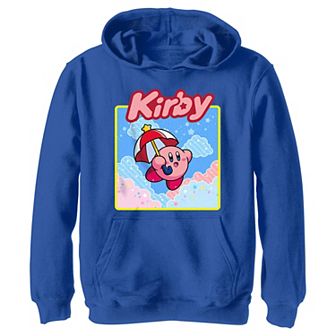 Boys 8-20 Nintendo Kirbi Flying With Umbrella Hoodie