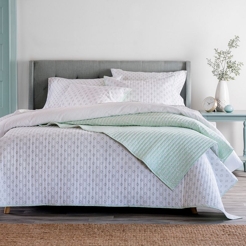 Martha Stewart Pamela 3-Piece Quilt Set with Shams, Grey, Queen