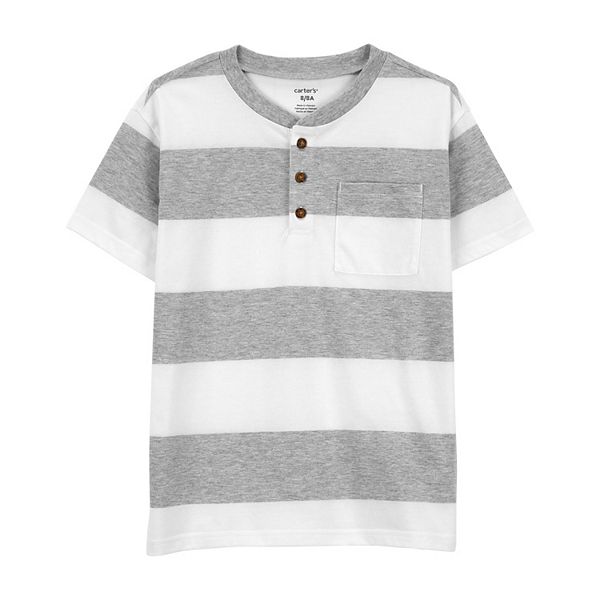 Boys 4-14 Carter's Striped Henley - Gray Stripe (4)