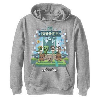 Boys 8-20 Minecraft Legends Raise Your Banner Defeat the Mobs Hoodie