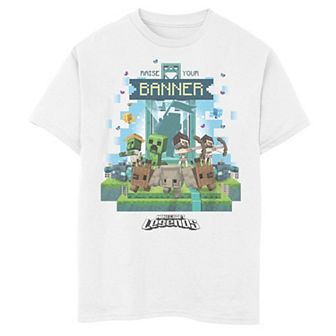 Boys 8-20 Minecraft Legends Raise Your Banner Defeat the Mobs Graphic Tee