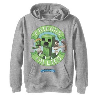 Boys 8-20 Minecraft Creeper Friends & Allies Hoodie