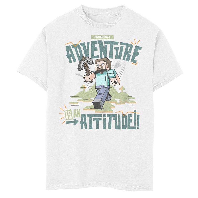 Boys 8-20 Minecraft Adventure Is An Attitude Graphic Tee, Boy's, Size: Medium, White
