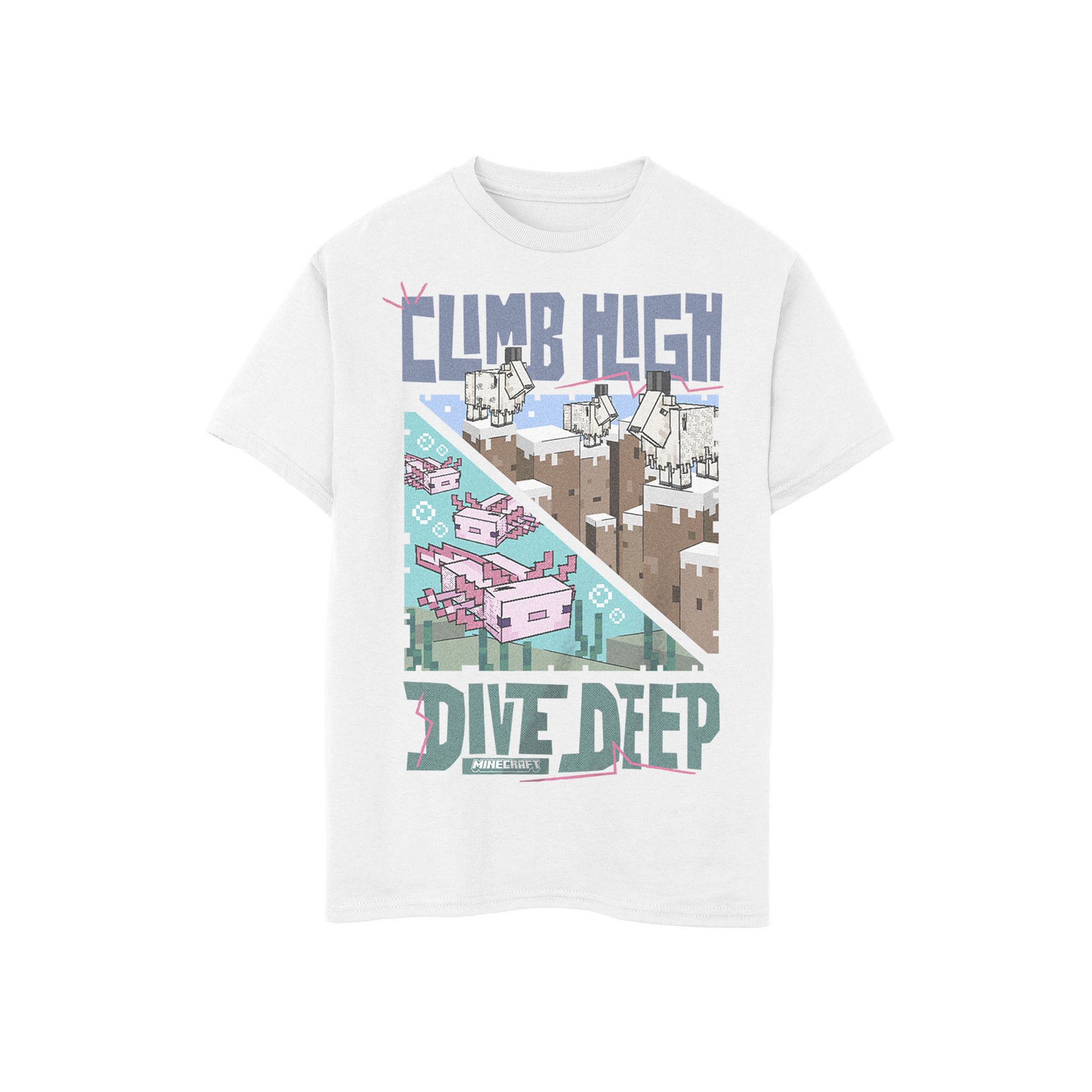 Boys 8-20 Minecraft Climb High Dive Deep Graphic Tee, Boys, Size: Medium, 