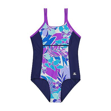 Girls 4-16 ZeroXposur Double Strap Swimsuit with Skirt in Regular & Plus