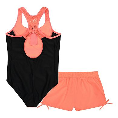 Girls 4-16 ZeroXposur Racerback Swimsuit with Shorts in Regular & Plus