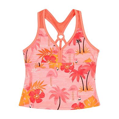 Girls 4-16 ZeroXposur O-Ring Tankini, Brief & Skirt Cover-Up 3-Piece Set in Regular & Plus