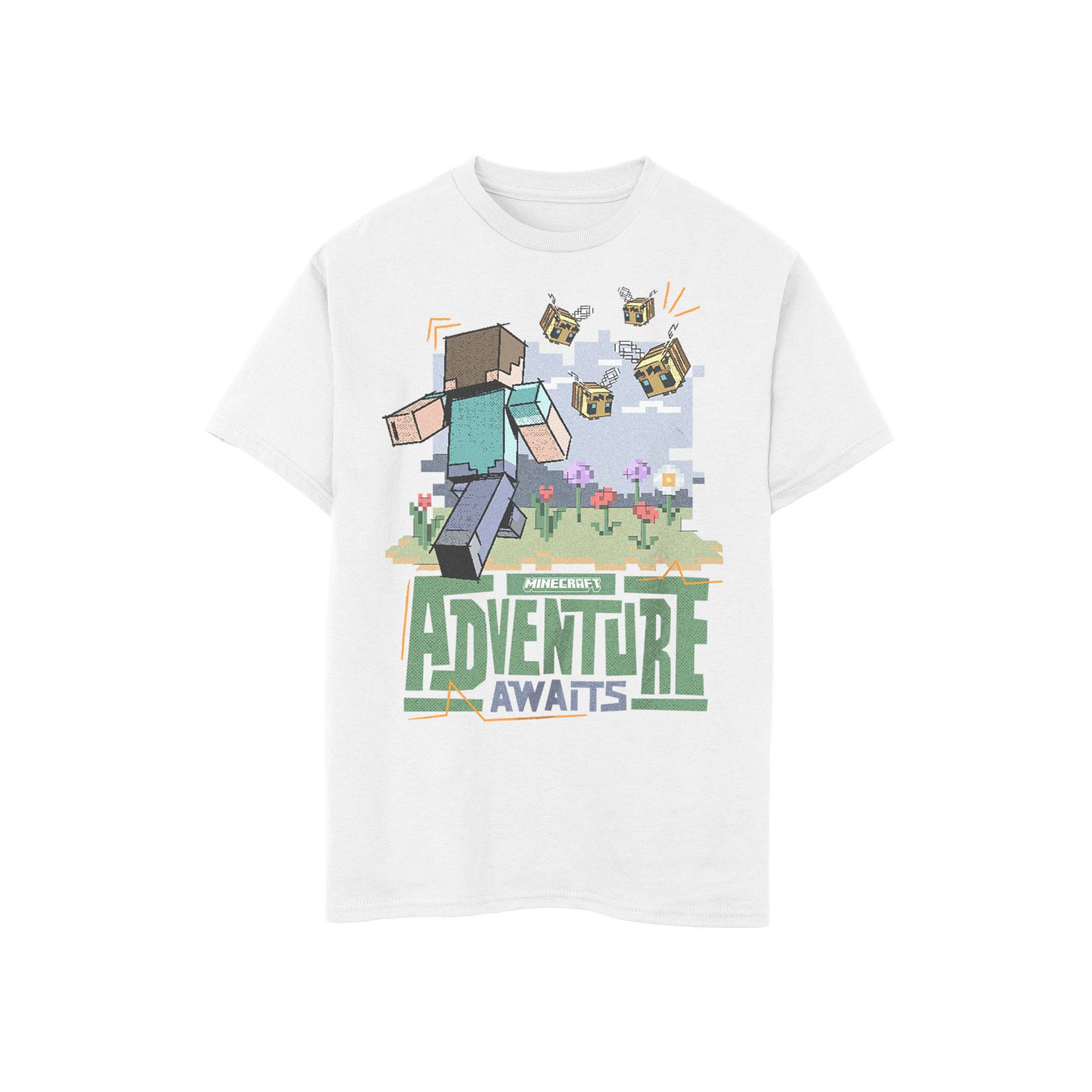 Boys 8-20 Minecraft Adventure Awaits Graphic Tee, Boys, Size: Small, White