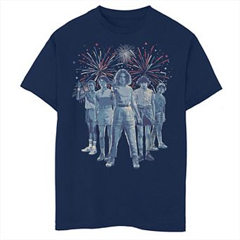Boys 8-20 Stranger Things Kids Fireworks Background Graphic Tee
