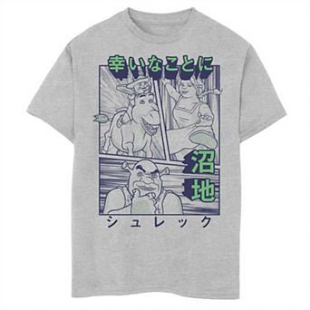Boys 8-20 Shrek Cast Kanji Characters Graphic Tee