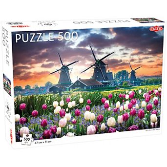 Tactic Old Mills and Tulips 500 pc Puzzle