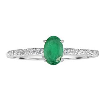 Gemistry 14k White Gold White Topaz & Gemstone Accent Ring