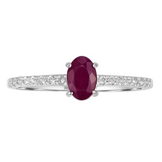 Gemistry 14k White Gold White Topaz & Gemstone Accent Ring