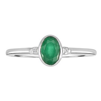 Gemistry 14k White Gold White Topaz & Gemstone Accent Midi Ring