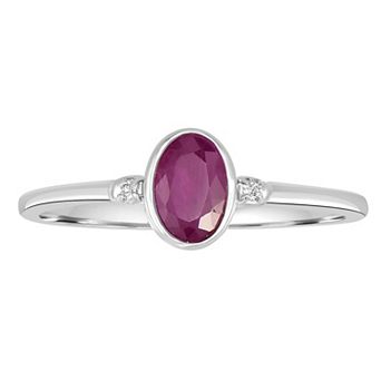 Gemistry 14k White Gold White Topaz & Gemstone Accent Midi Ring