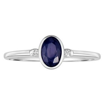 Gemistry 14k White Gold White Topaz & Gemstone Accent Midi Ring