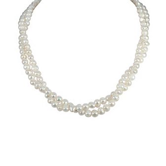 Gemistry Sterling Silver Freshwater Cultured Pearl Double Strand Necklace