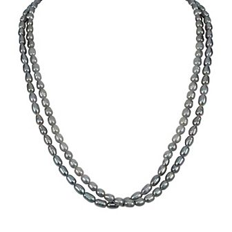 Gemistry Sterling Silver Freshwater Cultured Pearl Double Strand Necklace