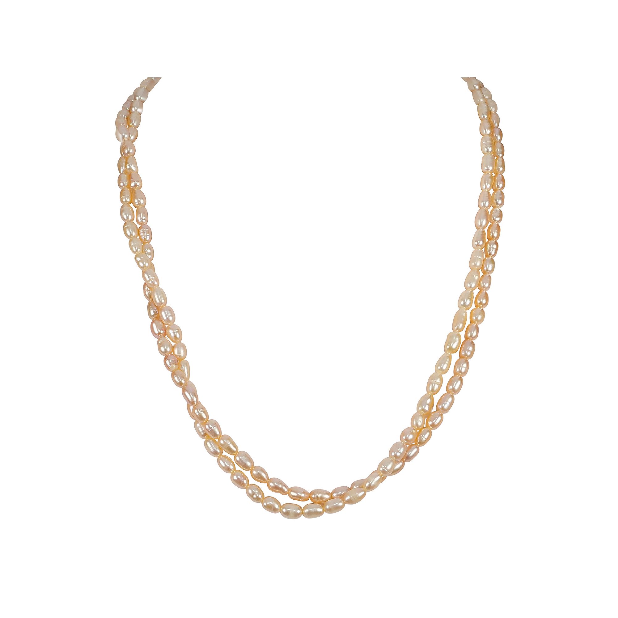 Gemistry Sterling Silver Freshwater Cultured Pearl Double Strand Necklace,