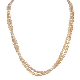 Gemistry Sterling Silver Freshwater Cultured Pearl Double Strand Necklace