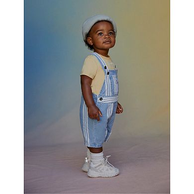 Baby Boys Levi's® Striped T-shirt and Jean Shortalls Set