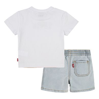 Baby Boys Levi's® Beach Logo Graphic Tee and Shorts Set