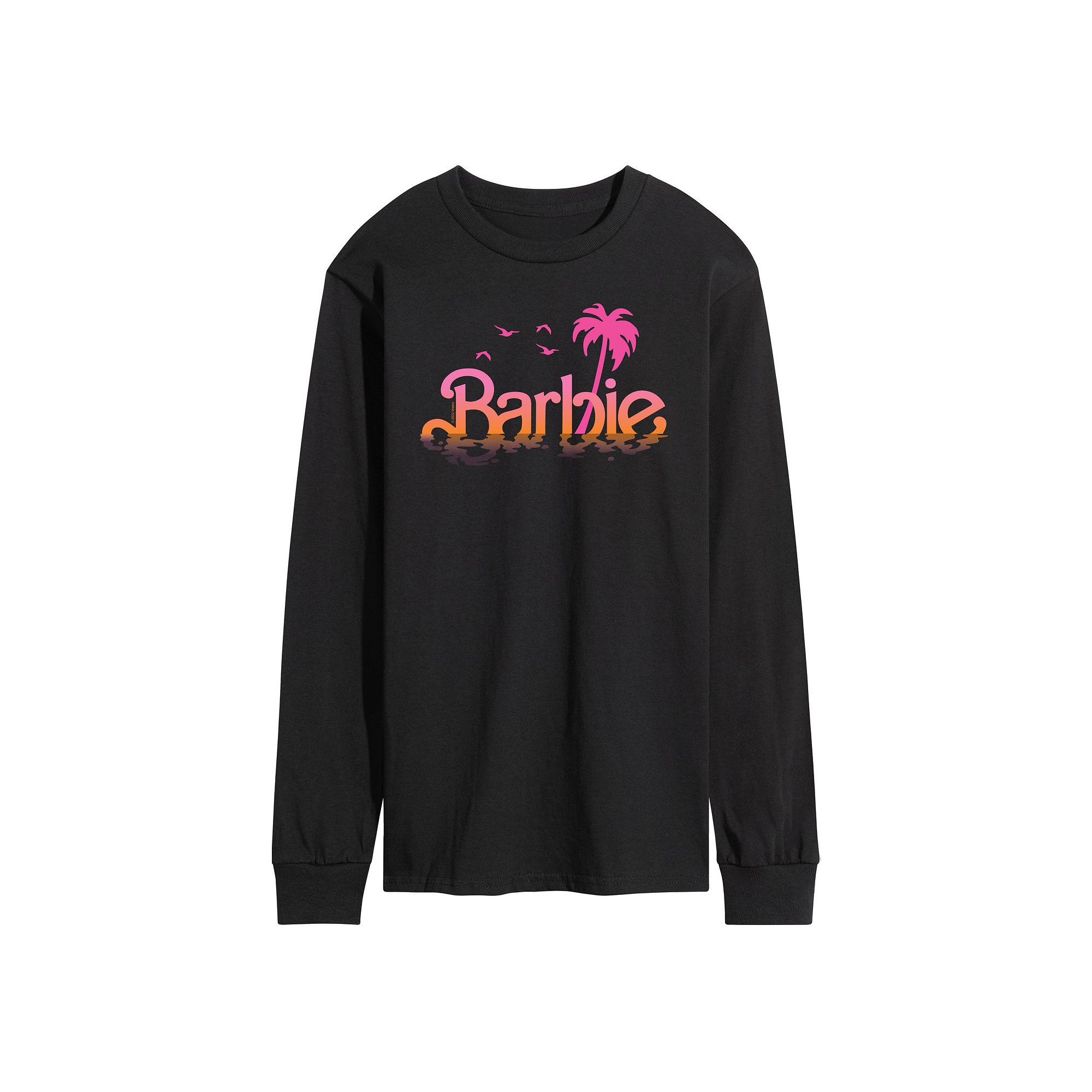 Mens Barbie Logo Water Reflection Long Sleeve, Size: Small, Black