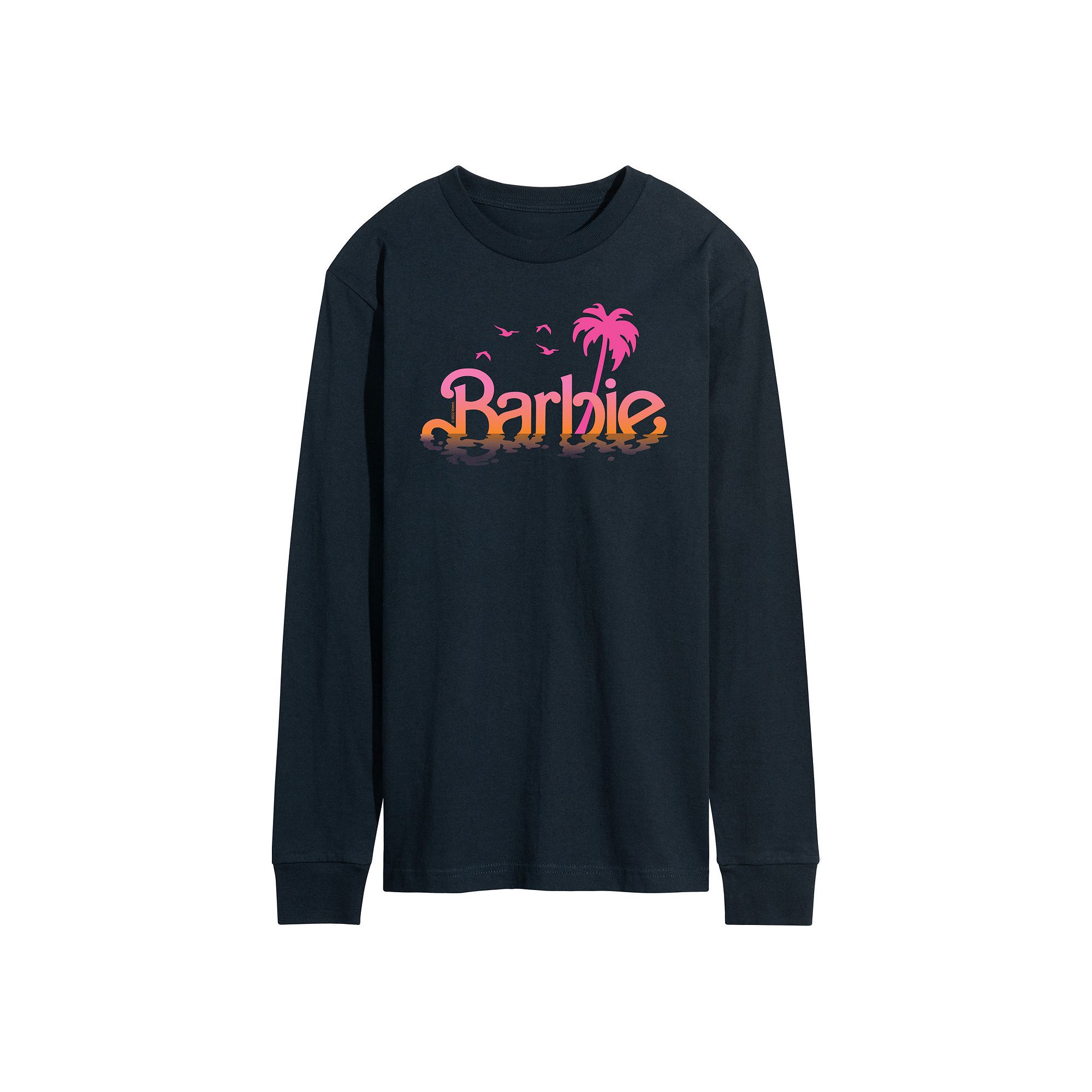 Mens Barbie Logo Water Reflection Long Sleeve, Size: Small, Blue