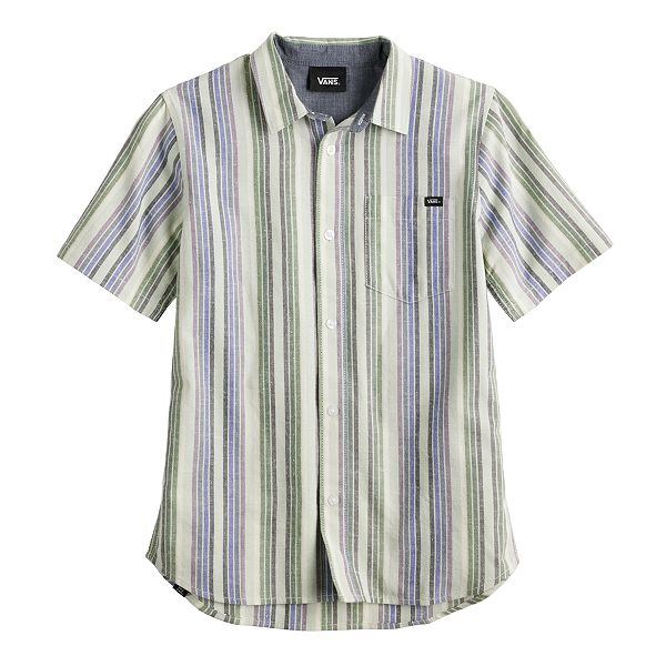 Boys 8-20 Vans Button Down Woven Shirt - Blue Stripe (MEDIUM)