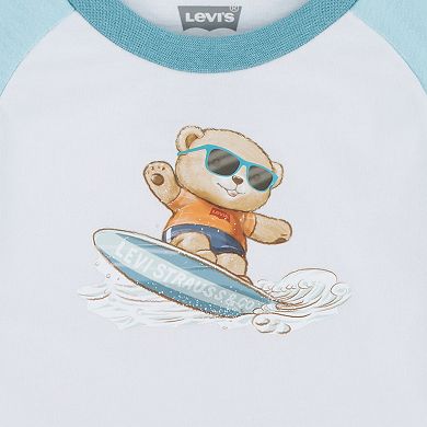 Toddler Boys Levi's® Surfing Bear Graphic Tee and Jean Shorts Set