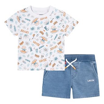 Baby & Toddler Boys Levi's® Surfing Doodle T-shirt and Shorts Set