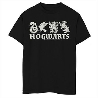 Boys Husky Harry Potter Hogwarts House Icons Graphic Tee