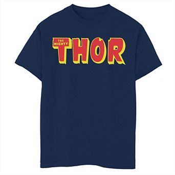 Boys Husky Marvel The Mighty Thor Title Logo Graphic Tee