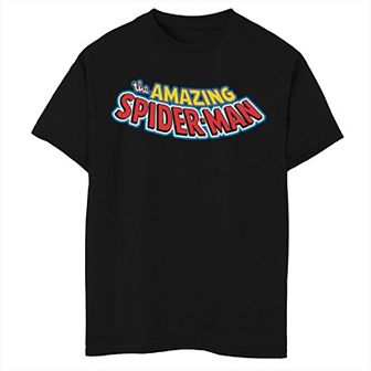 Boys Husky Marvel The Amazing Spiderman Retro Logo Graphic Tee