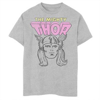 Boys Husky Marvel The Mighty Thor Retro Logo Graphic Tee