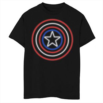 Boys 8-20 Marvel Captain America Avengers Shield Neon Graphic Tee