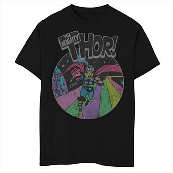 Boys 8-20 Marvel Avengers The Mighty Thor Distressed Retro Portrait Graphic Tee
